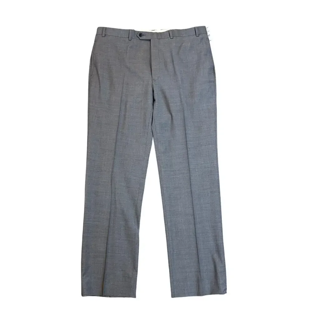 Brooks Brothers Pants Mens 40x33 Act (40x32 )Gray Explorer Fitzgerald Flat Front